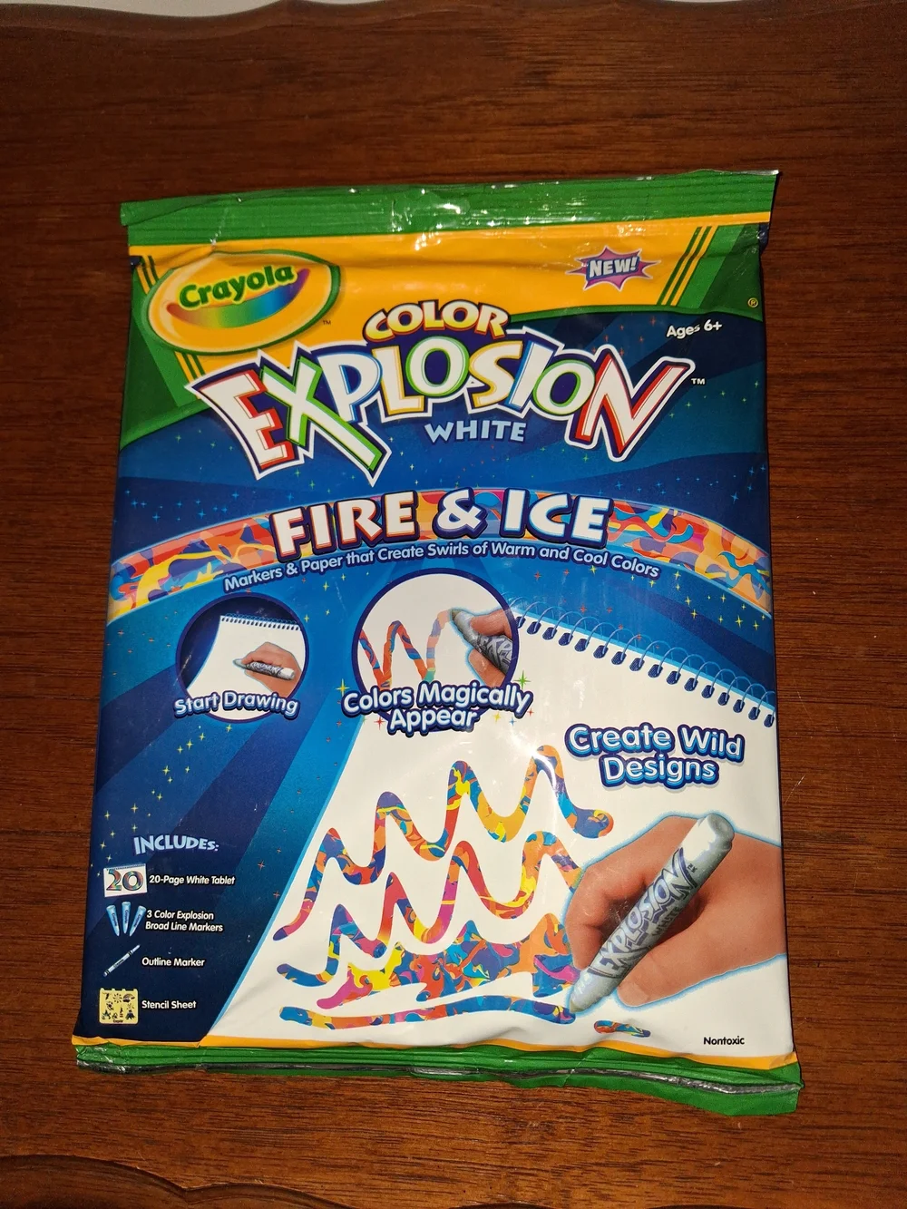 Crayola Color Explosion White Fire & Ice Markers - Blue Green Yellow Orange